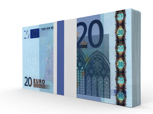 Un paquete de billetes. 20 euros . —  Fotos de Stock