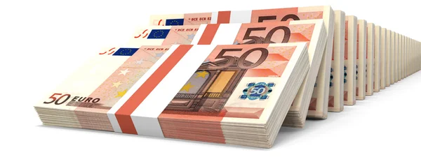 Stacks of money. Fifty euros. — Stock Photo, Image