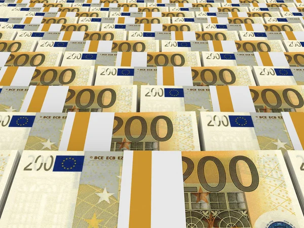 Stacks of money. Two hundred euros. — Stock Photo, Image