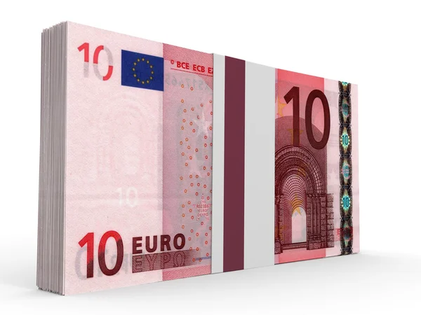 Pack av sedlar. Tio euro. — Stockfoto