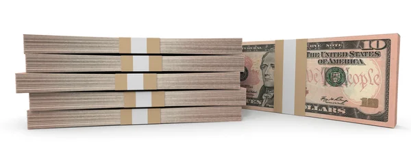 Stacks of money. Ten dollars. — Stock Photo, Image