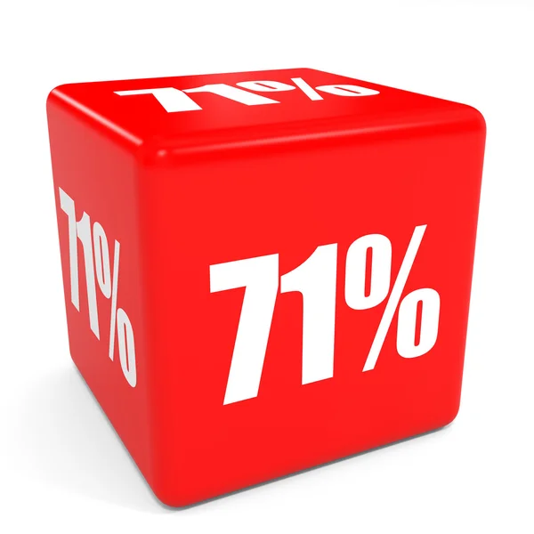 Cubo de venta rojo 3D. 71 por ciento de descuento . — Foto de Stock