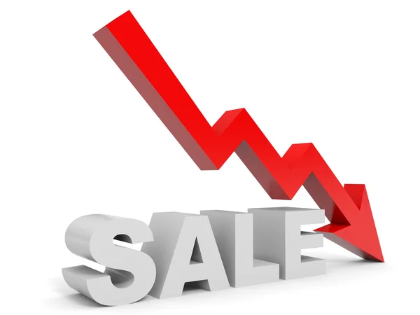 Graph down sale arrow. — Stock Photo, Image