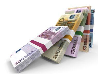 Farklı Euro banka notları.