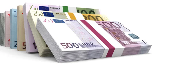 Banconote in euro diverse . — Foto Stock