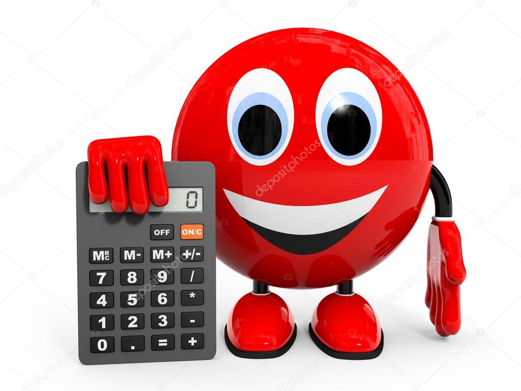 3d character. Calculator. — Stock Photo © iCreative3D #84308884