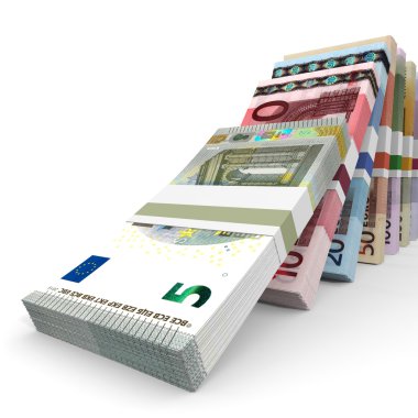 Farklı Euro banka notları.