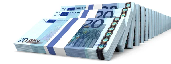 Montones de dinero. 20 euros . —  Fotos de Stock