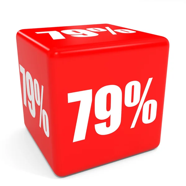 Cubo de venta rojo 3D. 79 por ciento de descuento . — Foto de Stock
