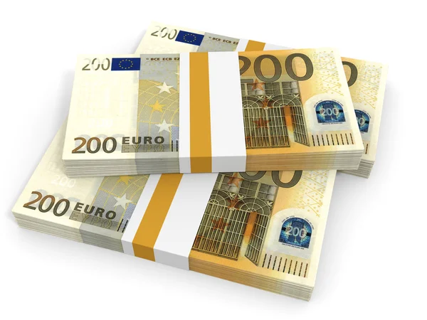 Hintergrund sind 200-Euro-Banknoten. 3D-Illustration. — Stockfoto