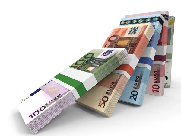 Banconote in euro diverse . — Foto Stock