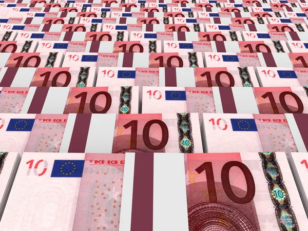 Stacks of money. Ten euros. — Stock Photo, Image