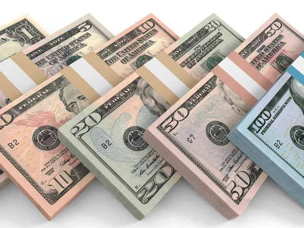 Différents billets de banque en dollars. — Photo