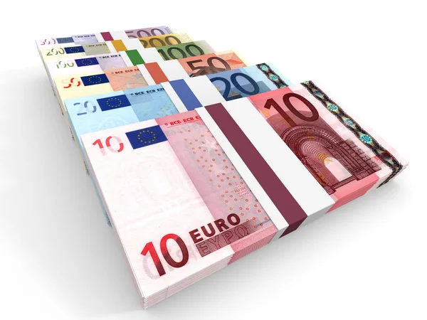 Banconote in euro diverse . — Foto Stock