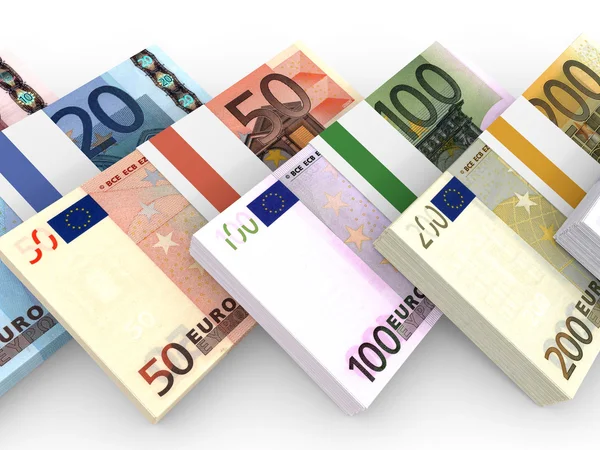 Verschiedene Euro-Banknoten. — Stockfoto