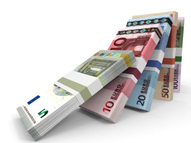 Farklı Euro banka notları.