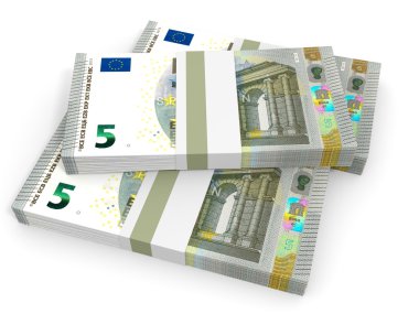 Beş euro banknot arka plan.