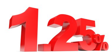 Kırmızı bir nokta iki beş yüzde. %1,25 indirim.