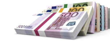 Farklı Euro banka notları.