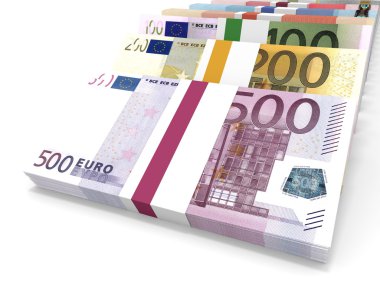 Farklı Euro banka notları.
