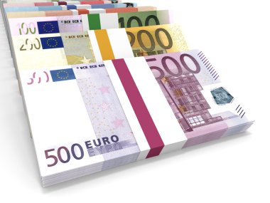 Farklı Euro banka notları.
