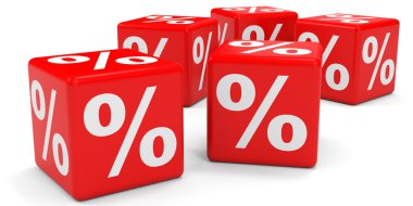 İndirim. Kırmızı küpler.