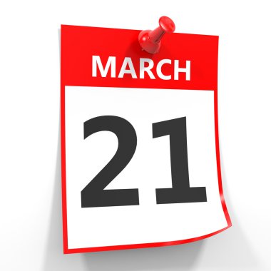 takvim sayfası kırmızı iğne ile 21 Mart.