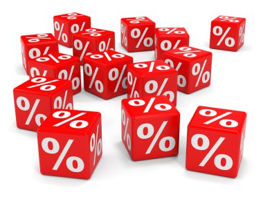 İndirim. Kırmızı küpler.