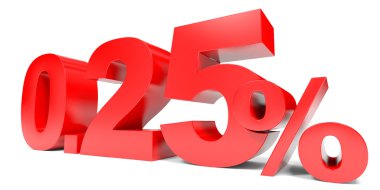Kırmızı sıfır noktası iki yüzde beş. %0.25 indirim.