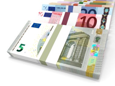 Farklı Euro banka notları.