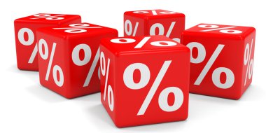 İndirim. Kırmızı küpler.