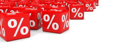 İndirim. Kırmızı küpler.