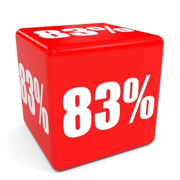 3D red sale cube. 83 percent discount. — Stock Photo, Image