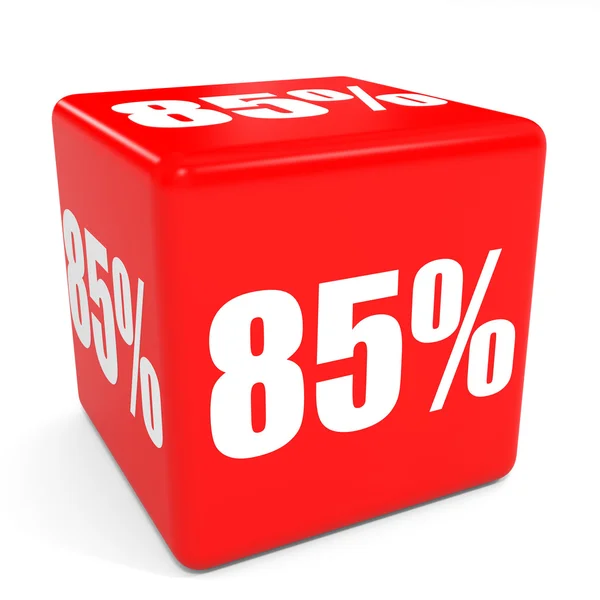 Cubo de venta rojo 3D. 85 por ciento de descuento . — Foto de Stock