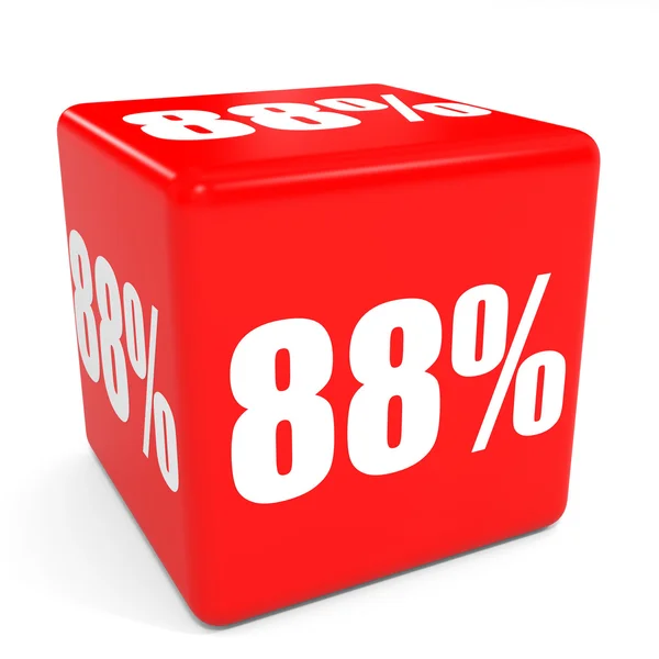 3D red sale cube. 88 percent discount. — Stock Photo, Image