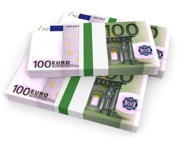 Cento banconote in euro sfondo. — Foto Stock