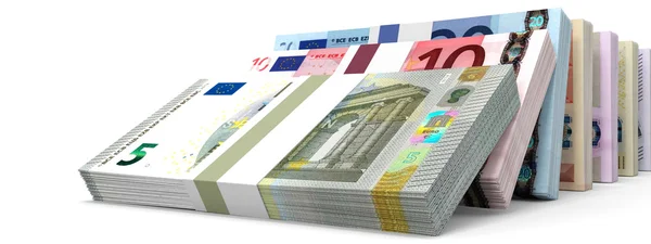 Různé Euro bankovek. — Stock fotografie
