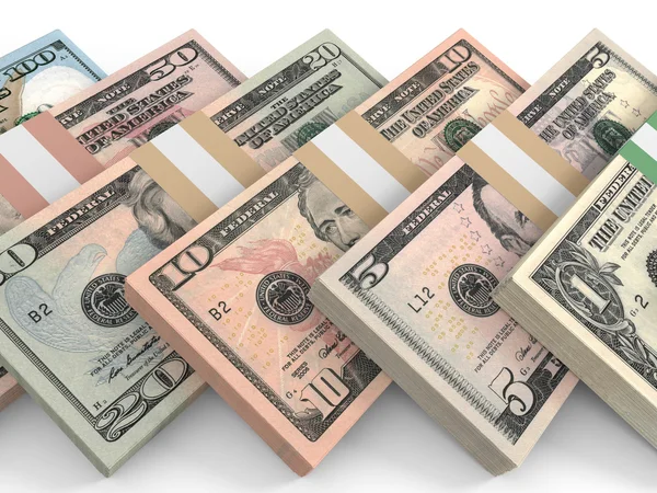 Différents billets de banque en dollars. — Photo