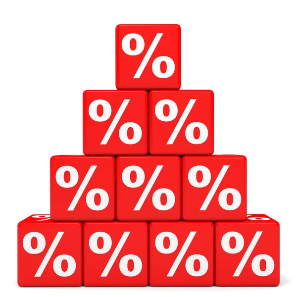 Desconto. Cubos vermelhos . — Fotografia de Stock