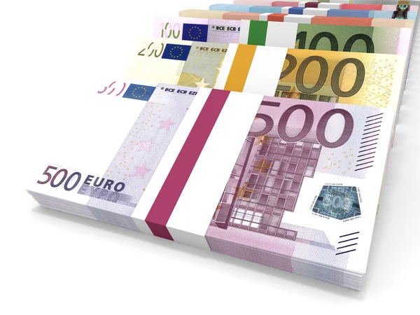 Banconote in euro diverse . — Foto Stock