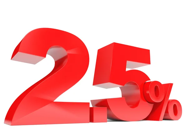 Red twopoint five percent off. Discount 2.5 percent. — Stock Photo, Image