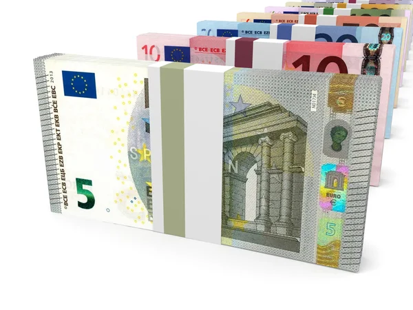 Különböző Euro-bankjegyek. — Stock Fotó