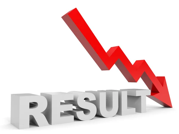 Graph down result arrow. — Stock Photo, Image