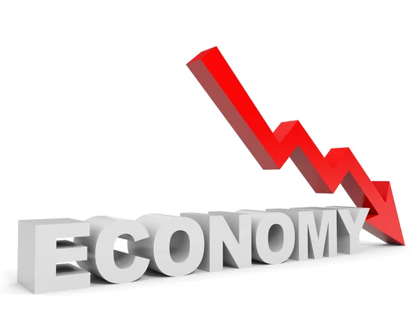 경제 화살표 아래 그래프. — 스톡 사진