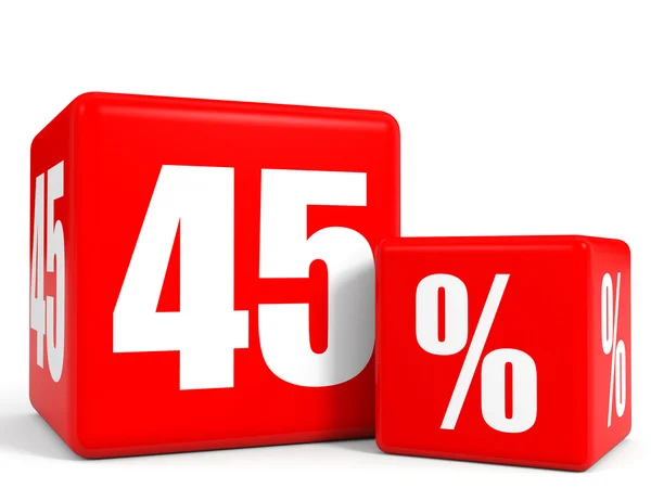 Red sale cubes. Forty five percent discount. — Stock Photo, Image