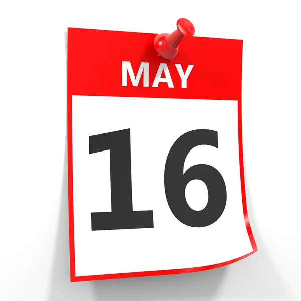 16 5 月赤いピンでシートをカレンダーします。. — ストック写真
