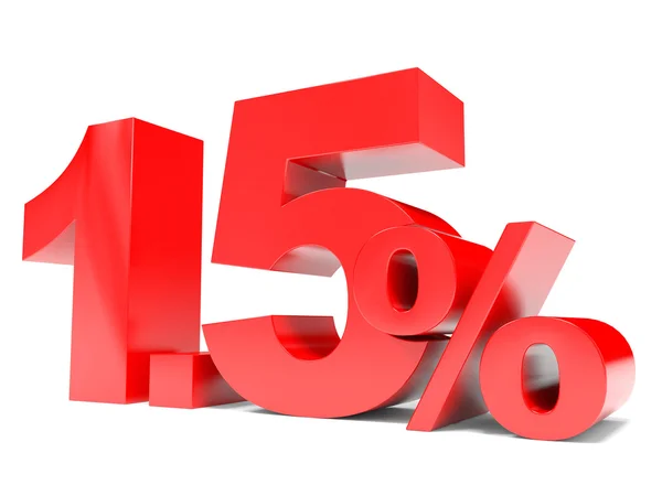 Red one point five percent off. Discount 1.5 percent. — Stock Photo, Image