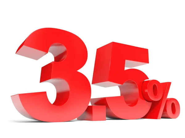 Red three point five percent off. Discount 3.5 percent. — Stock Photo, Image