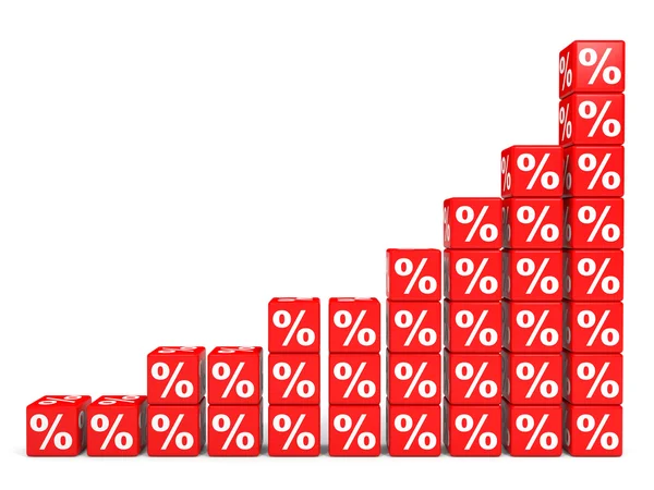 Desconto. Cubos vermelhos . — Fotografia de Stock