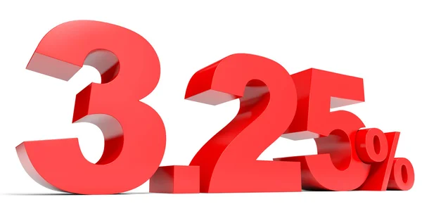 Red three point two five percent off. Discount 3.25 percent. — Stock Photo, Image